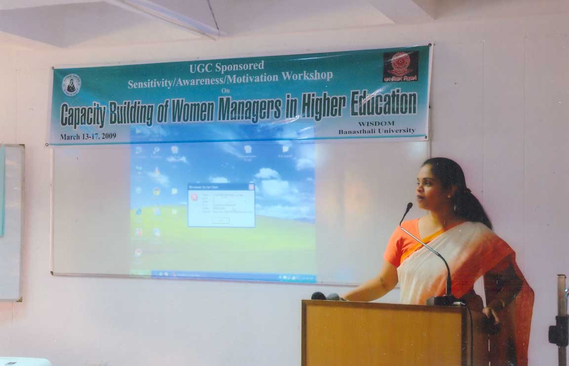 Dr. Ipshita Bansal speaking at the Ice Breaking session of the workshop on Capacity Building (2009)