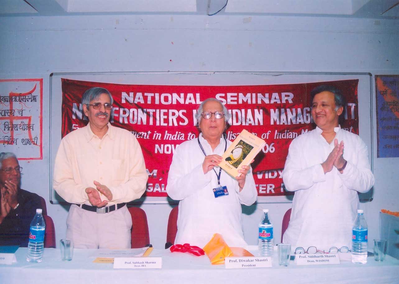 Prof. Diwakar Shastri, President, Banasthali Vidyapith at the National Seminar on 'New Frontiers in Indian Management' (2006)