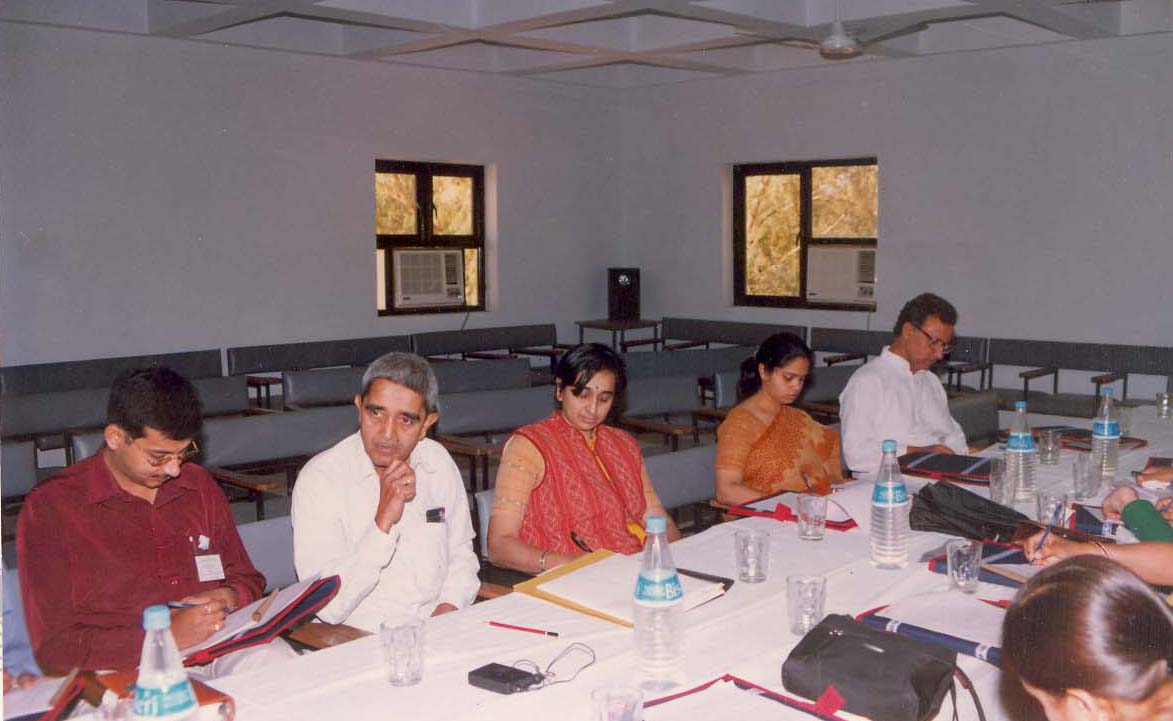 Participants working out in a session at 'Human Values' Workshop (2002)